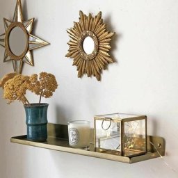 Etagère murale en métal finition laiton Mira - D´oro