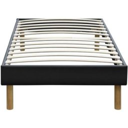 Gregory - Solide et Confortable Sommier Tapissier noir + Pieds en 20 cm pour matelas en 90x190 - 13