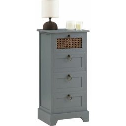 Chiffonnier VANIKA 4 tiroirs, petit meuble de rangement design vintage élégant, commode en bois