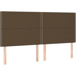 Têtes de lit 4 pcs Marron foncé 100x5x78/88 cm Tissu