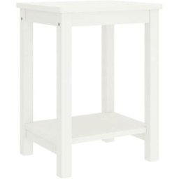 Table de chevet Blanc 35x30x47 cm Bois de pin massif Vidaxl Blanc