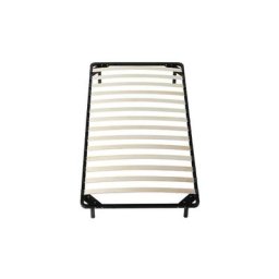 Julie - Solide et Confortable Sommier Cadre a lattes + Pieds 90x200 x 29 cm en Metal - Montage