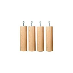 Pieds lit 30 *7 cm vernis naturel (lot de 4) | Pour sommier cadre metal | Vis M8 longues: 4,5 cm