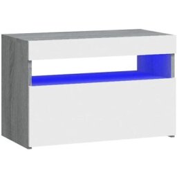 Table de chevet avec lumières led Sonoma gris 60x35x40 cm Vidaxl Sonoma gris