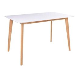 Voos Table de salle à manger 70 x 120 cm, en blanc et teinte naturelle. - Blanc