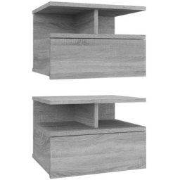 Tables de chevet flottantes 2 pcs Sonoma gris 40x31x27 cm Vidaxl Sonoma gris