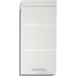 AmandaMando Armoire murale de rangement pour salle de bain, 1 porte, blanc, blanc brillant. - Blanc