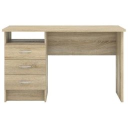 Ebuy24 - Fula Bureau 3 tiroirs, pieds en chêne. - Naturelle