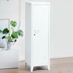 Vestiaire Vestiaire en Métal Une Porte à Clé 3 Compartiments Blanc