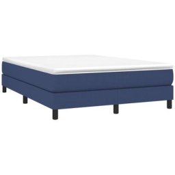 Sommier à ressorts de lit Bleu 140x200 cm Tissu vidaXL - Blue