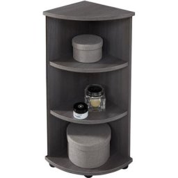 RunnerMoon Étagère de salle de bain, 3 compartiments ouverts, argent fumé foncé. - Marron