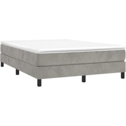 Vidaxl - Sommier à ressorts de lit Gris clair 140x190 cm Velours Light grey