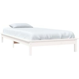 Cadre de lit Blanc 100x200 cm Bois de pin massif Vidaxl Blanc