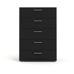 Petra Commode à 5 tiroirs, noir mat. - Noir