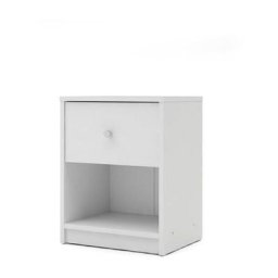 Maria Table de chevet à 1 tiroir et 1 espace ouvert, blanc. - Blanc