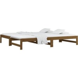 Lit coulissant Marron miel 2x(80x200) cm Bois de pin massif Vidaxl marron miel