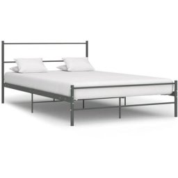 Cadre de lit Gris Métal 160 x 200 cm Vidaxl Gris