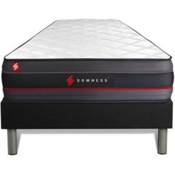 Ensemble matelas sommier Regen 90 x 190 cm - Couleur : Noir - Noir