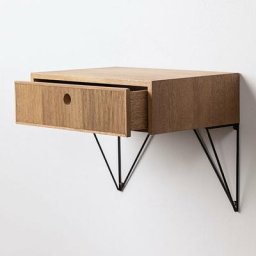 Table de chevet murale en bois de frêne Glai Sklum Bois Naturel Bois Naturel