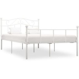 Cadre de lit Blanc Métal 140 x 200 cm Vidaxl Blanc