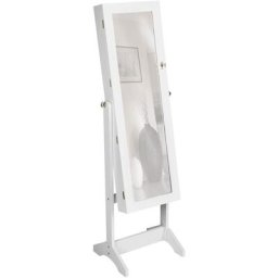 Armoire à bijoux avec miroir - meuble a bijoux, commode a bijoux, boîte a bijoux - blanc