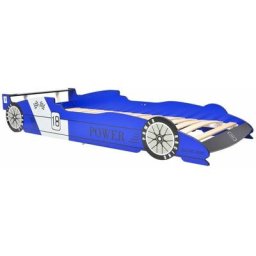 Lit voiture de course pour enfants 90 x 200 cm Bleu vidaXL - Blue