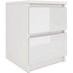 Aster T2 - Table de chevet 2 tiroirs style moderne - 40x30x30 cm - Table de nuit - Meuble d'appoint