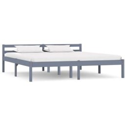 Cadre de lit Gris Bois de pin massif 160 x 200 cm Vidaxl Grey