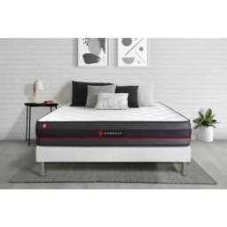 Ensemble matelas sommier Regen 140 x 200 cm - Couleur : Blanc - Blanc