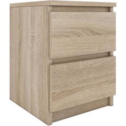 Aster T2 - Table de chevet 2 tiroirs style moderne - 40x30x30 cm - Table de nuit - Meuble d'appoint