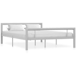 Cadre de lit Gris et blanc Métal 140 x 200 cm Vidaxl Gris et blanc
