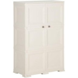 Armoire plastique 79x43x125 cm design bois glace à la vanille Vidaxl Crème