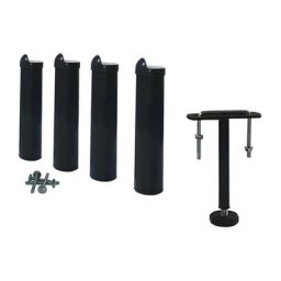 Ebac Literie - 4 pieds abs + 1 pied de liaison pour sommier métal - Gris