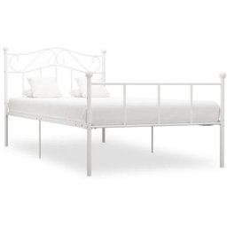 Cadre de lit Blanc Métal 90 x 200 cm Vidaxl Blanc