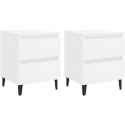Tables de chevet 2 pcs Blanc 40x35x50 cm Aggloméré Vidaxl Blanc