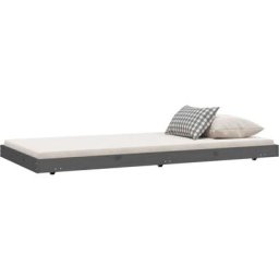 Cadre de lit Gris 90x190 cm Bois de pin massif Vidaxl Gris