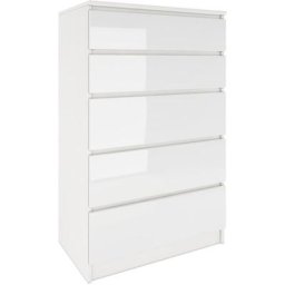 Aster T5 - Commode contemporaine chambre/salon/bureau 40x70x112 - 5 tiroirs - Meuble de