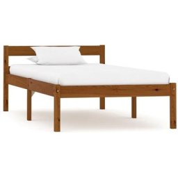 Cadre de lit Marron miel Bois de pin massif 90 x 200 cm Vidaxl Honey brown
