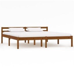 Cadre de lit Marron miel Bois de pin massif 180 x 200 cm Vidaxl Honey brown