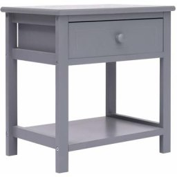 Table de chevet Gris 40x29x42 cm Bois de Paulownia Vidaxl Gris