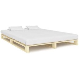Cadre de lit de palette Bois de pin massif 180 x 200 cm Vidaxl Wood colour