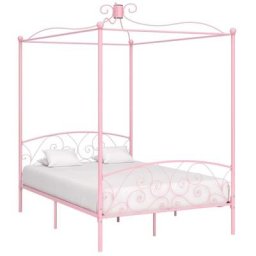 Cadre de lit à baldaquin Rose Métal 120 x 200 cm Vidaxl Rose