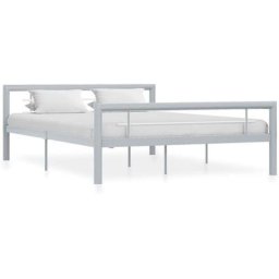 Cadre de lit Gris et blanc Métal 120 x 200 cm Vidaxl Gris et blanc