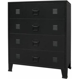 Vidaxl - Commode à tiroirs Métal Style Industriel 78 x 40 x 93 cm Noir Noir
