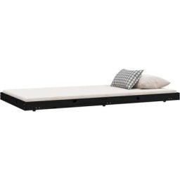 Cadre de lit Noir 90x200 cm Bois de pin massif Vidaxl Noir