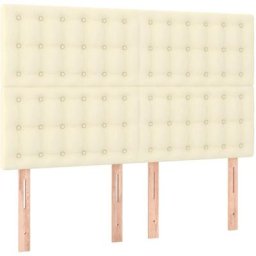 Tête de lit à led Crème 144x5x118/128 cm Similicuir Vidaxl Crème