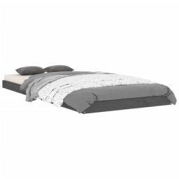 Cadre de lit Gris 90x200 cm Bois de pin massif Vidaxl Gris