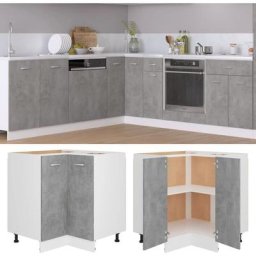 Maisonchic - Armoire plancher d'angle | Armoire de cuisine Meuble bas de Cuisine Gris béton