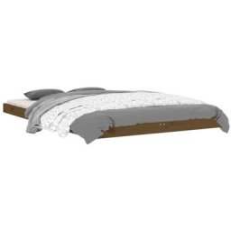 Cadre de lit Marron miel 120x190cm Bois pin massif Petit Double Vidaxl marron miel