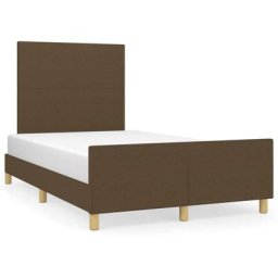 Cadre de lit avec tête de lit Marron foncé 120x200 cm Tissu Vidaxl Marron foncé